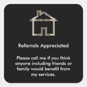 Realtor Referral Appreciation Square Sticker