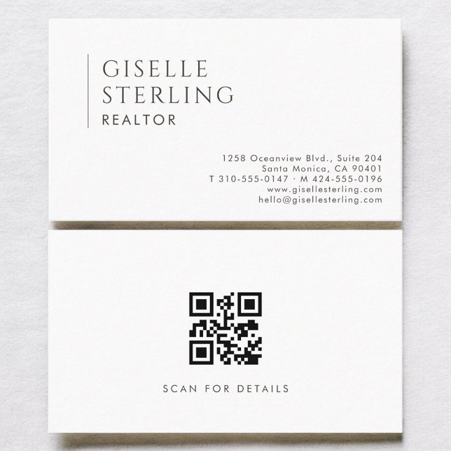 Realtor Simple Modern Professional QR Code Business Card (Creator Uploaded)