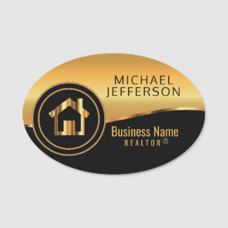 Realtor Style - Black and Gold Name Tag