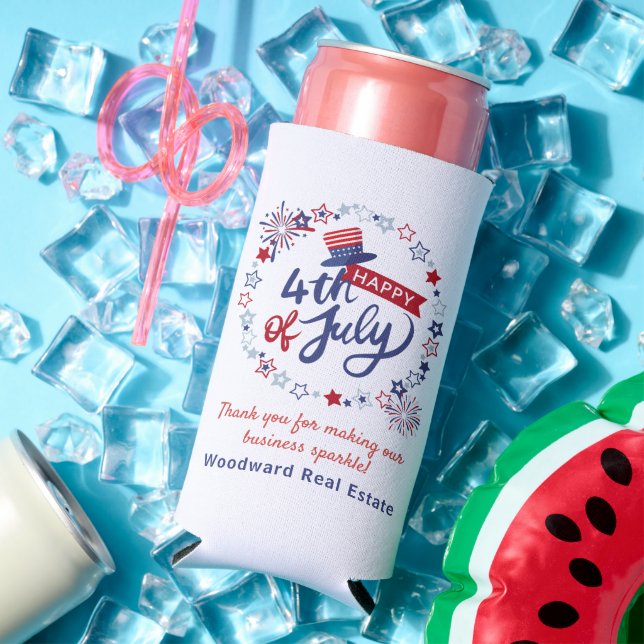 Realtor Thank You | 4th of July Summer Patriotic  Seltzer Can Cooler (In Situ Summer)