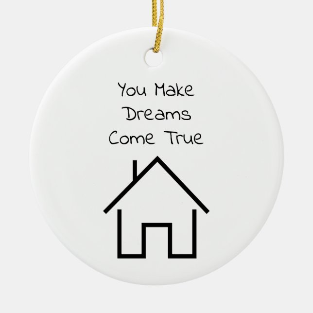 Realtor Thank You Gift Personalised Ceramic Ornament (Front)