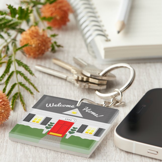 Realtor Welcome Home Cute New Home Keychain (Front Right)