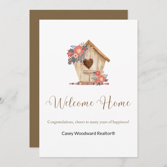 Realtor Welcome Home Personalised  Card (Front/Back)