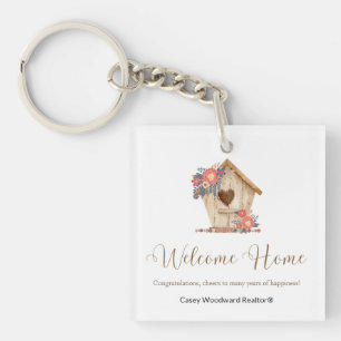Realtor Welcome Home Personalised Key Ring