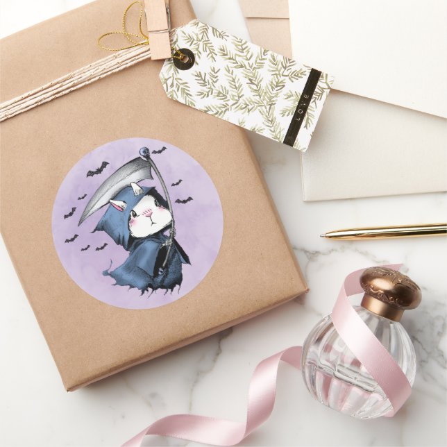 Reaper Bunny Classic Round Sticker (Gifting)