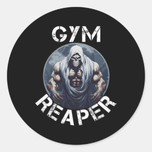 Reaper Fitness Halloween Skeleton Workout Bodybuil Classic Round Sticker