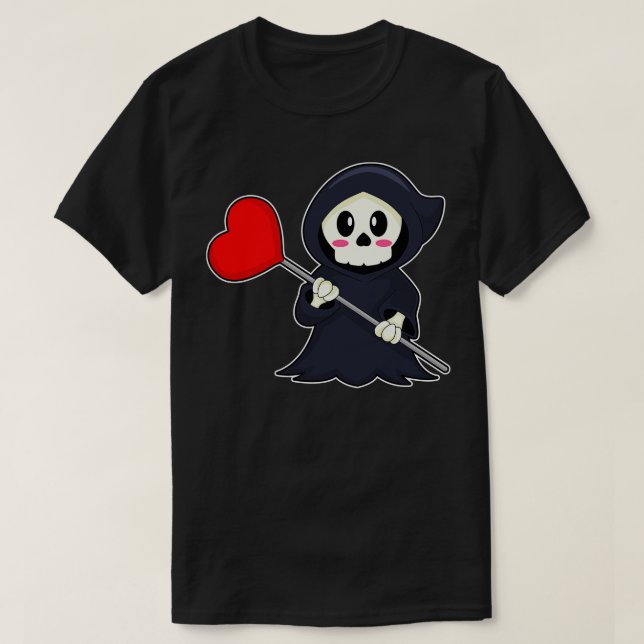 Reaper Halloween Heart T-Shirt (Design Front)