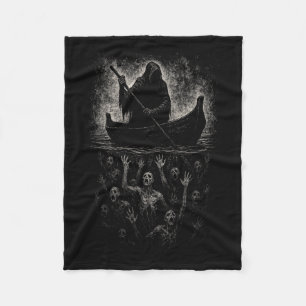 Reaper Horror Goth Charon Hades Underworld Mytholo Fleece Blanket