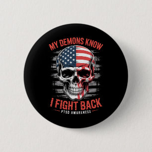 Reaper Ptsd My Demons Know I Fight Mental Health A 6 Cm Round Badge