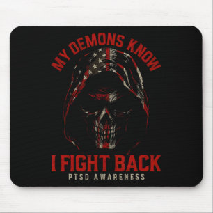 Reaper Ptsd My Demons Know I Fight Mental Health A Mouse Pad