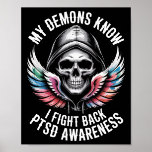 Reaper Ptsd My Demons Know I Fight Mental Health A Poster