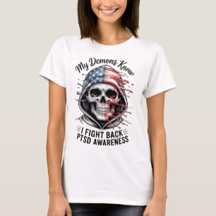 Reaper Ptsd My Demons Know I Fight Mental Health A T-Shirt