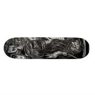reaper skateboard/ black and grey skateboard