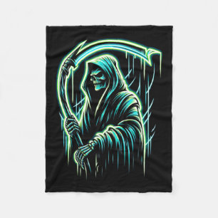 Reaper Skeleton Skull Cool Halloween Heavy Metal M Fleece Blanket