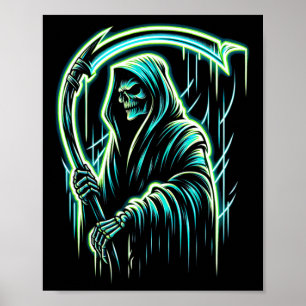 Reaper Skeleton Skull Cool Halloween Heavy Metal M Poster