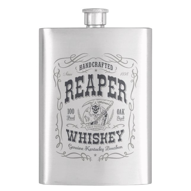 Reaper Whiskey Kentucky Bourbon Hip Flask (Front)