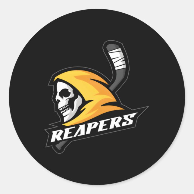 Reapers Hockey Yellow Classic Round Sticker (Front)