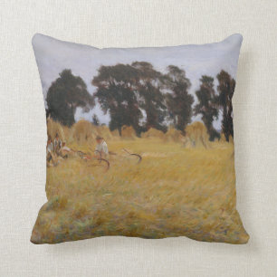 Reapers Resting in a Wheat Field Cushion