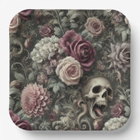 Reaping in the Roses – Gothic Floral Skull 