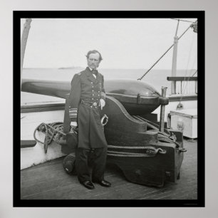 Rear Admiral John Dahlgren by a Dahlgren Gun 1863 Poster