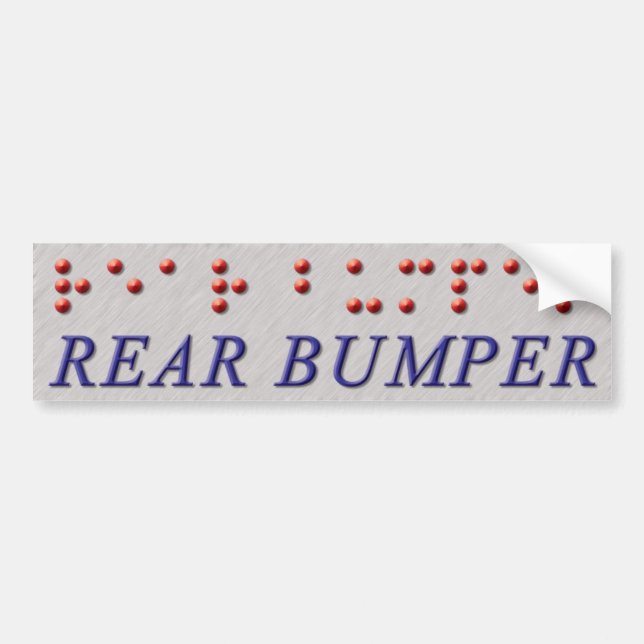 Rear Bumper Braille Bumper Sticker (Front)