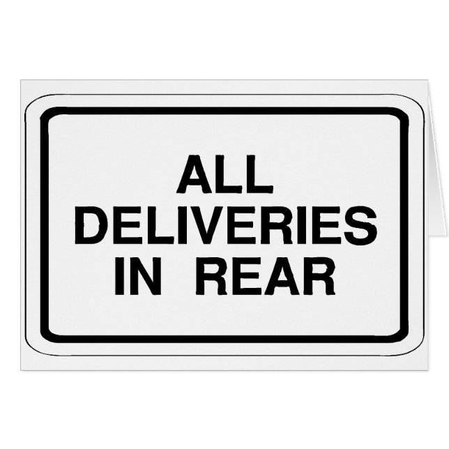 Rear delivery sign (Front Horizontal)