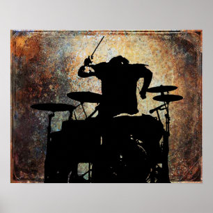 rear view Drummer, Copyright Karen J Williams Poster