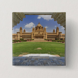 Rear view of Umaid Bhawan Palace hotel, Jodjpur, 15 Cm Square Badge