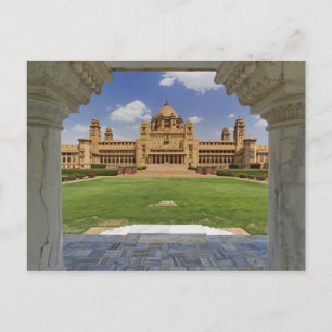 Rear view of Umaid Bhawan Palace hotel, Jodjpur, Postcard