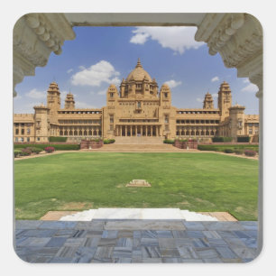 Rear view of Umaid Bhawan Palace hotel, Jodjpur, Square Sticker