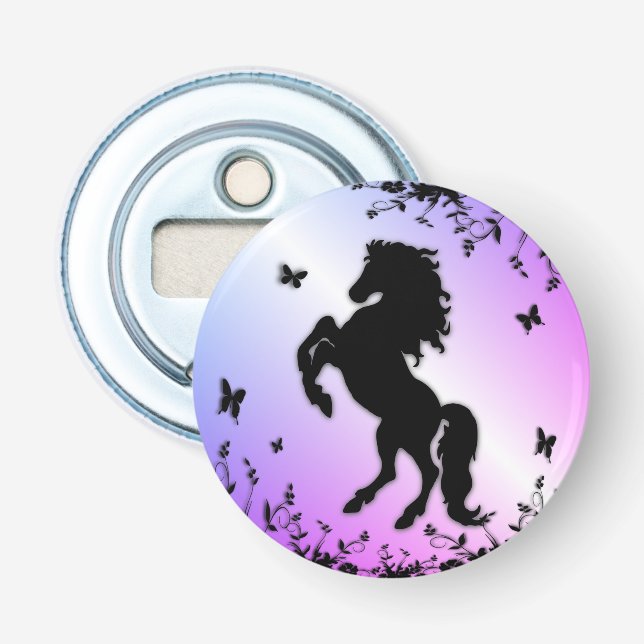 Rearing Black Stallion Bottle Opener (Front)