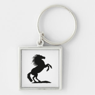 Rearing Black Stallion - Key Ring