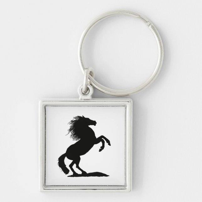 Rearing Black Stallion - Key Ring (Front)