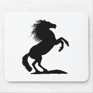 Rearing Black Stallion - Mouse Pad
