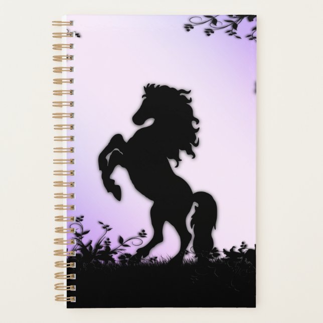 Rearing Black Stallion Planner (Front)