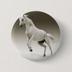 rearing horse 6 cm round badge