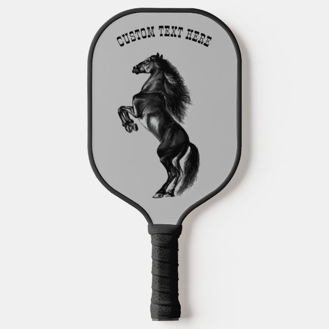 Rearing Horse Pickleball Paddle withy Custom Text (Front)