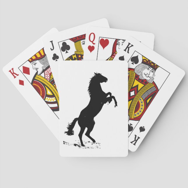 Rearing Horse Silhouette Playing Cards (Back)