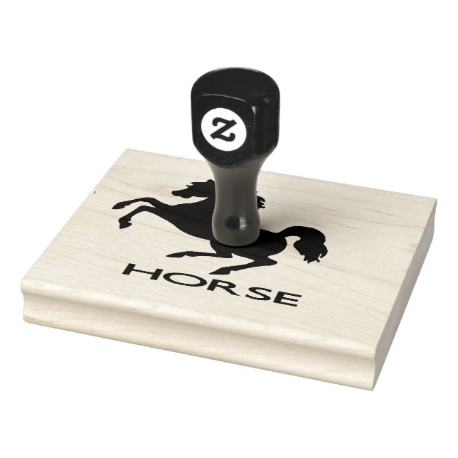 Rearing horse silhouette rubber stamp (Stamp)