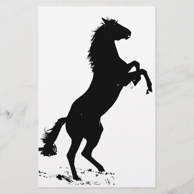 Rearing Horse Silhouette Stationery (Front)