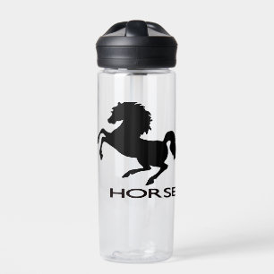 Rearing horse silhouette water bottle