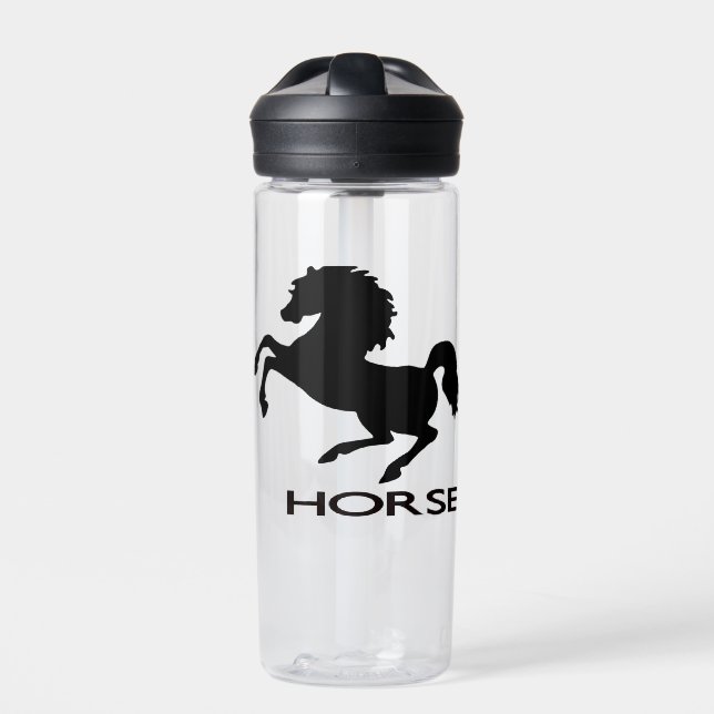 Rearing horse silhouette water bottle (Front)