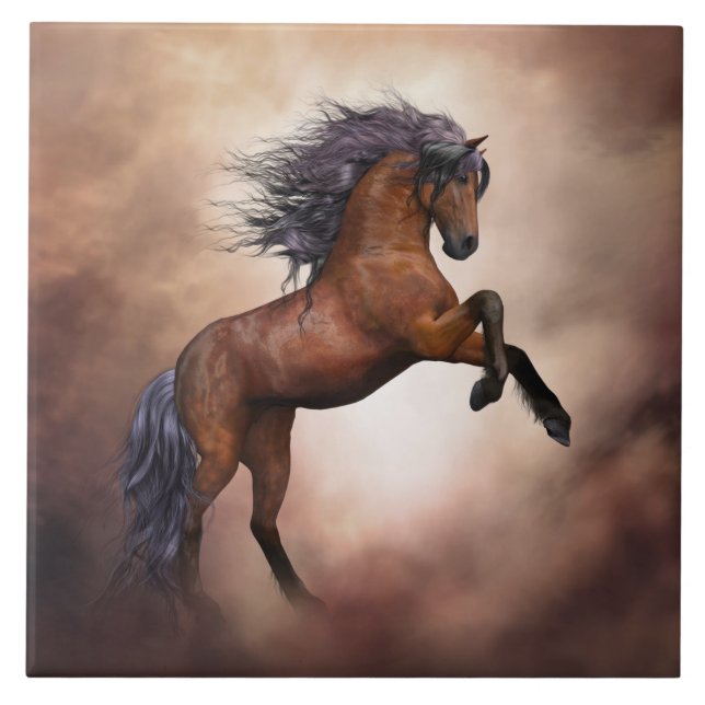 rearing horse tile (Front)