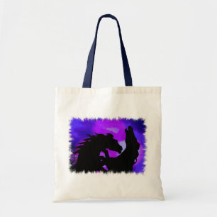 Rearing Horses Design Tote Bag
