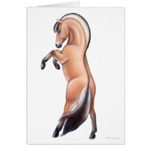 Rearing Norwegian Fjord Horse Card