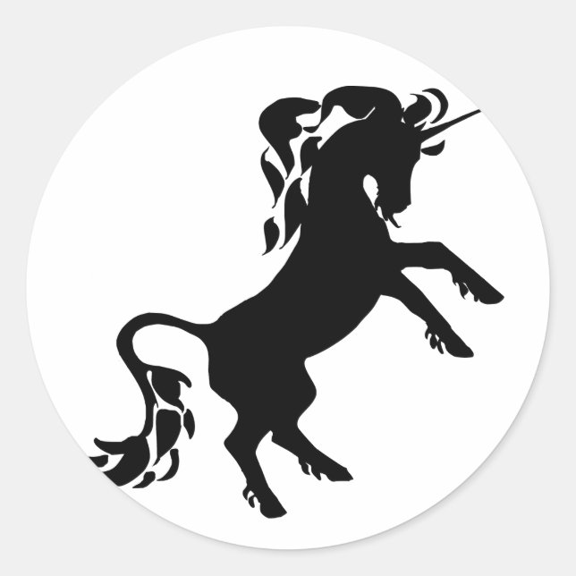 Rearing Unicorn Classic Round Sticker (Front)