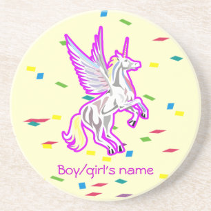 Rearing Unicorn Guardian Angel Coaster
