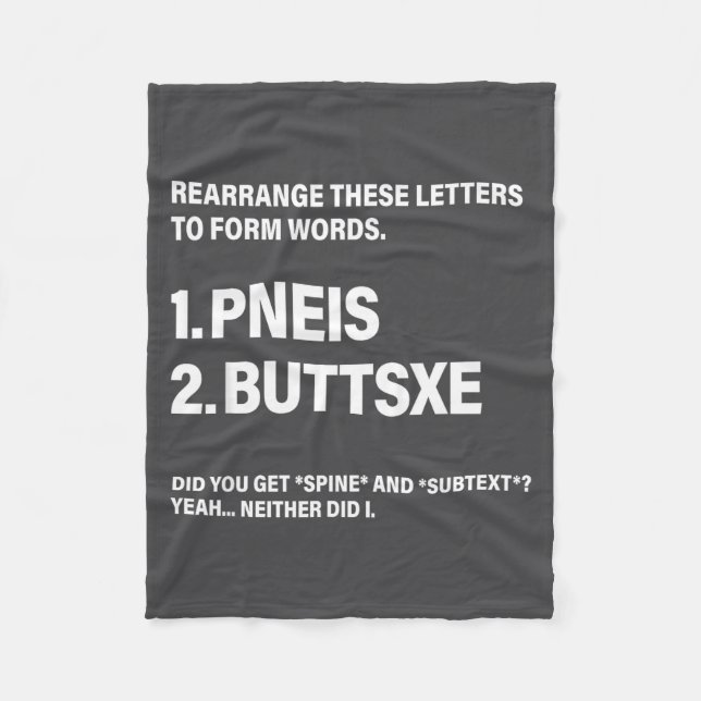 Rearrange These Letters To Form Words  Fleece Blanket (Front)