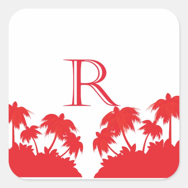 Reas Palm Beach Coral Square Sticker (Front)