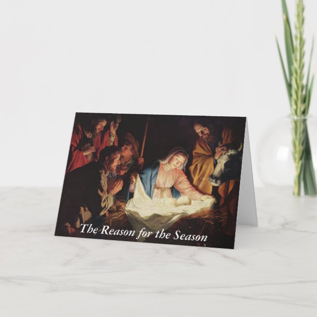 Reason for the Season Nativity Event w/ Scripture Holiday Card (Front)